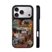 Morgan Wallen cowboy country collage iPhone 17 Pro Max Black Case