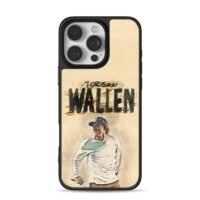 Morgan Wallen painted singing portrait iPhone 16 Pro Max Black Case