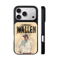 Morgan Wallen painted singing portrait iPhone 17 Pro Max Black Case
