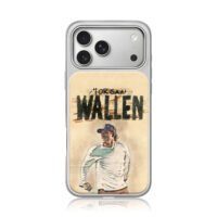 Morgan Wallen painted singing portrait iPhone 17 Pro Max Electroplated Silver Case1