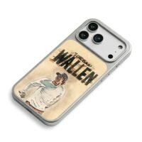 Morgan Wallen painted singing portrait iPhone 17 Pro Max Electroplated Silver Case2