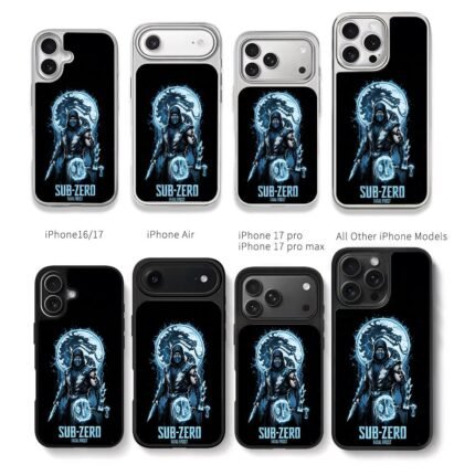 Mortal Kombat Sub Zero ice dragon Chris Brown Phone Case Black Electroplated Silver For Iphone 11 To 17