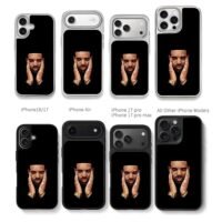 Mosaic art Drake hands on face Chris Brown Phone Case Black Electroplated Silver For Iphone 11 To 17