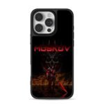 Moskov demon skull fire warrior art iPhone 16 Pro Max Black Case