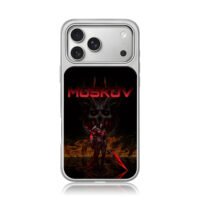 Moskov demon skull fire warrior art iPhone 17 Pro Max Electroplated Silver Case1