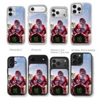 MotoGP Ducati Lenovo racer Monster Chris Brown Phone Case Black Electroplated Silver For Iphone 11 To 17