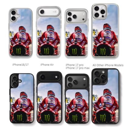 MotoGP Ducati Lenovo racer Monster Chris Brown Phone Case Black Electroplated Silver For Iphone 11 To 17