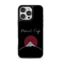 Mount Fuji red sun rhinestone art iPhone 16 Pro Max Black Case