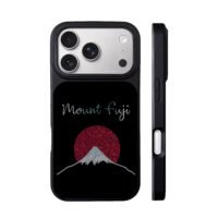 Mount Fuji red sun rhinestone art iPhone 17 Pro Max Black Case