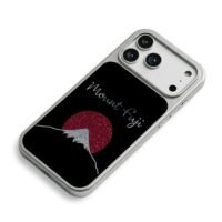 Mount Fuji red sun rhinestone art iPhone 17 Pro Max Electroplated Silver Case2