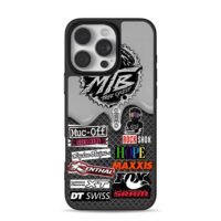 MTB bike brand stickers fox racer iPhone 16 Pro Max Black Case
