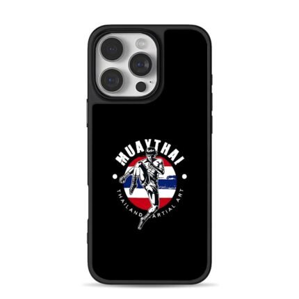 Muay Thai boxer Thai flag martial art iPhone 16 Pro Max Black Case