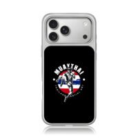Muay Thai boxer Thai flag martial art iPhone 17 Pro Max Electroplated Silver Case1