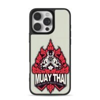 Muay Thai boxer with Thai flame iPhone 16 Pro Max Black Case