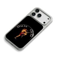 Muay Thai fighter kick graphic iPhone 17 Pro Max Electroplated Silver Case2