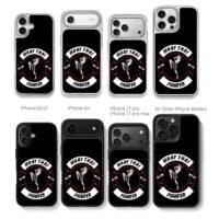 Muay Thai fighter kick logo Chris Brown Phone Case Black Electroplated Silver For Iphone 11 To 17