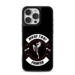 Muay Thai fighter kick logo iPhone 16 Pro Max Black Case
