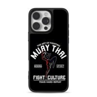 Muay Thai fighter kick training art iPhone 16 Pro Max Black Case
