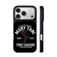 Muay Thai fighter kick training art iPhone 17 Pro Max Black Case