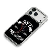 Muay Thai fighter kick training art iPhone 17 Pro Max Electroplated Silver Case2