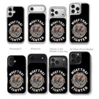 Muay Thai fighter kick with tigers Chris Brown Phone Case Black Electroplated Silver For Iphone 11 To 17