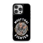 Muay Thai fighter kick with tigers iPhone 16 Pro Max Black Case