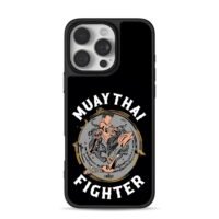 Muay Thai fighter kick with tigers iPhone 16 Pro Max Black Case