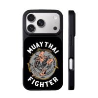 Muay Thai fighter kick with tigers iPhone 17 Pro Max Black Case