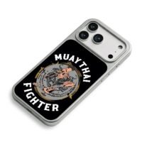 Muay Thai fighter kick with tigers iPhone 17 Pro Max Electroplated Silver Case2