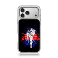 Muay Thai fighter sak yant flag art iPhone 17 Pro Max Electroplated Silver Case1