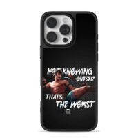 Muay Thai fighter with quote print iPhone 16 Pro Max Black Case
