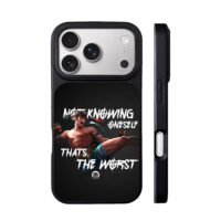 Muay Thai fighter with quote print iPhone 17 Pro Max Black Case