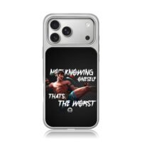 Muay Thai fighter with quote print iPhone 17 Pro Max Electroplated Silver Case1