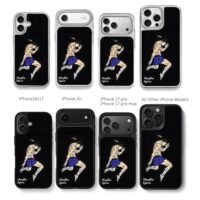 Muay Thai fighter wrapped hands feather Chris Brown Phone Case Black Electroplated Silver For Iphone 11 To 17