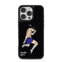 Muay Thai fighter wrapped hands feather iPhone 16 Pro Max Black Case