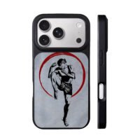 Muay Thai kick boxer red circle iPhone 17 Pro Max Black Case