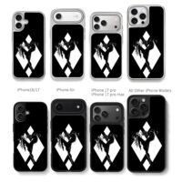 Muay Thai kick diamond silhouette Chris Brown Phone Case Black Electroplated Silver For Iphone 11 To 17