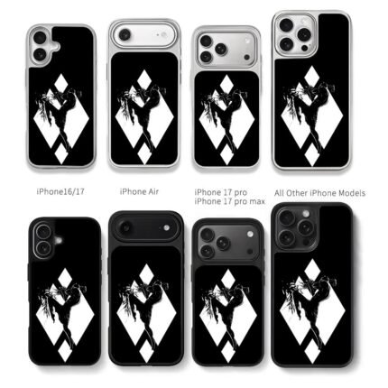 Muay Thai kick diamond silhouette Chris Brown Phone Case Black Electroplated Silver For Iphone 11 To 17