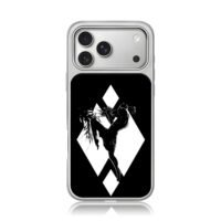 Muay Thai kick diamond silhouette iPhone 17 Pro Max Electroplated Silver Case1