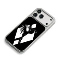 Muay Thai kick diamond silhouette iPhone 17 Pro Max Electroplated Silver Case2