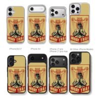 Muay Thai praying boxer with tiger Chris Brown Phone Case Black Electroplated Silver For Iphone 11 To 17