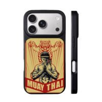 Muay Thai praying boxer with tiger iPhone 17 Pro Max Black Case
