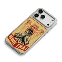 Muay Thai praying boxer with tiger iPhone 17 Pro Max Electroplated Silver Case2