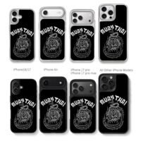 Muay Thai tiger Thai talisman art Chris Brown Phone Case Black Electroplated Silver For Iphone 11 To 17