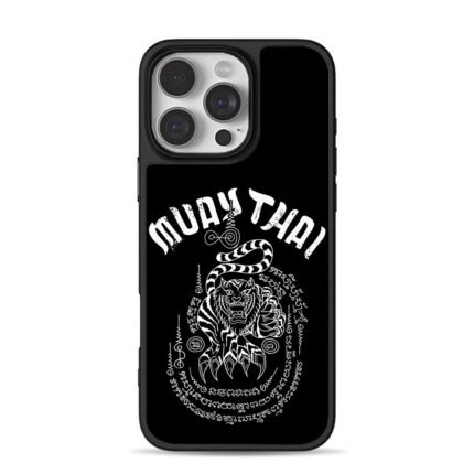 Muay Thai tiger Thai talisman art iPhone 16 Pro Max Black Case