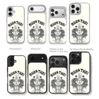 Muay Thai twin tigers Thai tattoo Chris Brown Phone Case Black Electroplated Silver For Iphone 11 To 17