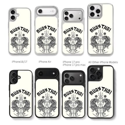 Muay Thai twin tigers Thai tattoo Chris Brown Phone Case Black Electroplated Silver For Iphone 11 To 17