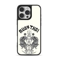 Muay Thai twin tigers Thai tattoo iPhone 16 Pro Max Black Case