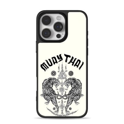 Muay Thai twin tigers Thai tattoo iPhone 16 Pro Max Black Case