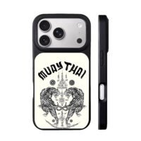 Muay Thai twin tigers Thai tattoo iPhone 17 Pro Max Black Case